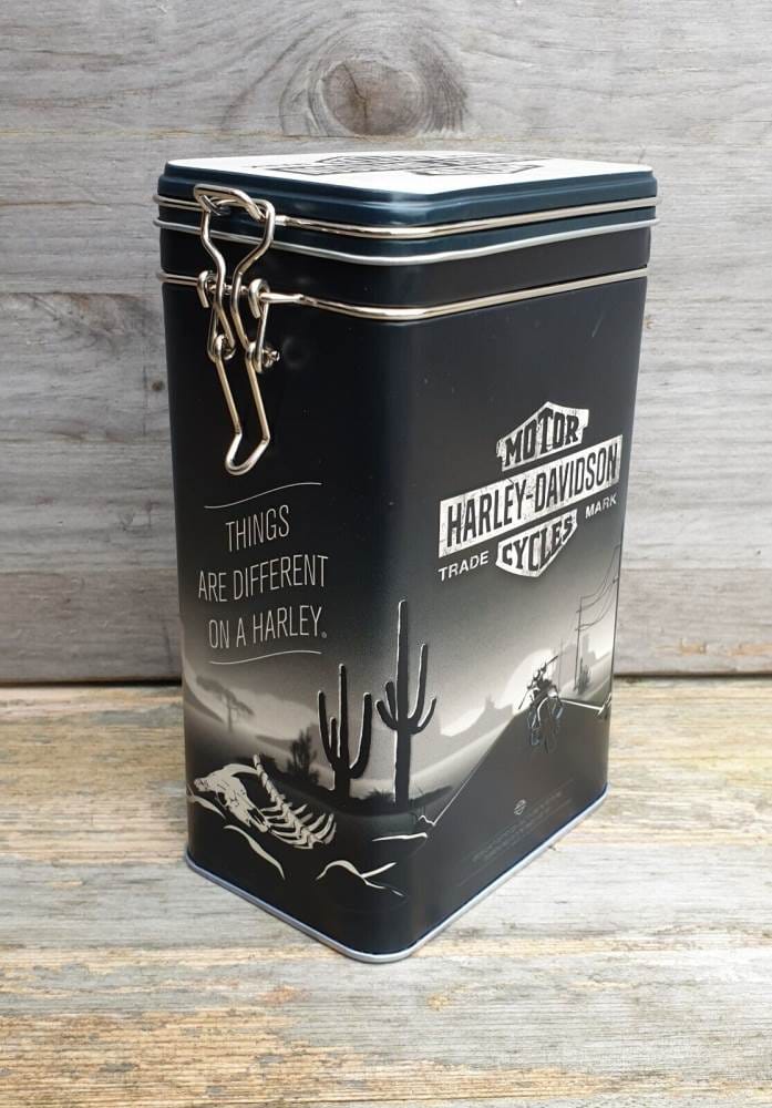 Harley Davidson Clip top tin. Things Are Different design. cookie